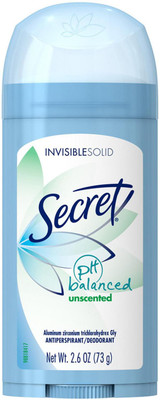 

Secret Invisible Solid Deodorant Stick, Pff Balanced Unscented - 73g (2.6oz) Deodorant Stick - For Men & Women(73 g)