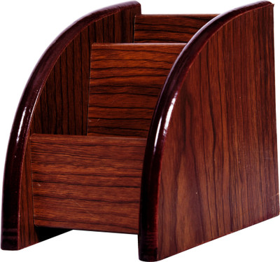 

Sigaram 2 Compartments Wooden Pen Stand(Brown)