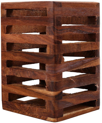 

Craft Trade 1 Compartments Wooden Pen Stand(Brown)