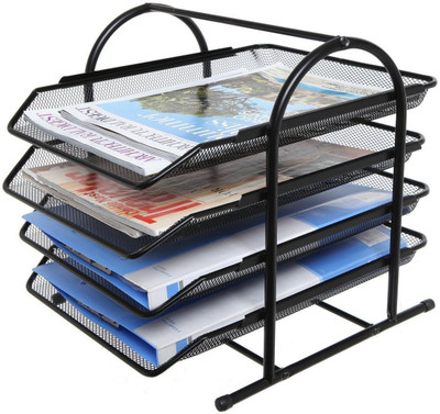 

Di Grazia 4 Compartments Black Metal Mesh, 4 Trays Organizer, Rack Storage DIY Black Metal Mesh 4 Trays Organizer Rack Storage for Office Documents Letters Files(Black)