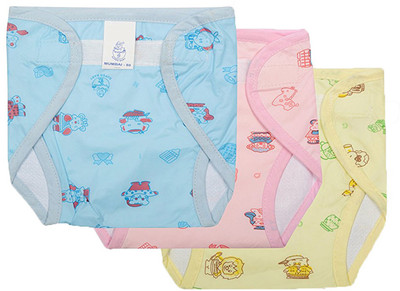 

Wonder Star premium quality small baby Outside Printed PVC Plastic Waterproof Diaper Langot for 6-12 Months pack of 3 Multicolor (Assorted Mix color & Design) - L(3 Pieces)