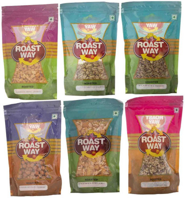 

Roast Way Foods Peanut Hing Jeera & Peanut Nimbu Podina & Pumpkin Seed & Rudraksh Gur Chana & Sadabahar Mix & Seed Mix Roasted Namkeen Combo(1200)