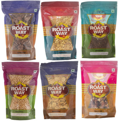 

Roast Way Foods Choco Flakes & Disco Papad & Dry Fruit Trail Mix & Flax Seed & Jwar Masala & Malai Jor Garam Roasted Namkeen Combo(1200)