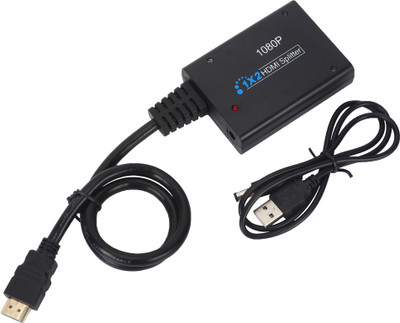 

WECAM 2 Ports HDMI Splitter OUT HDMI Splitter Full HD 3D 1080P Gaming Adapter(Black, For PC)