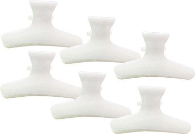 

One Personal Care Salon Hairdresser Snap Movement | Maximum Gripping | Non Slipping Barrette SQ-9982 Hair Claw(White)