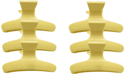 

One Personal Care Salon Hairdresser Snap Movement | Maximum Gripping | Non Slipping Barrette SQ-9981 Hair Claw(Yellow)
