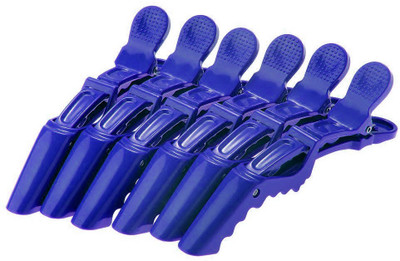 

One Personal Care Salon Hairdresser Snap Movement | Maximum Gripping | Crocodile Non Slipping Barrette SQ-BLU Hair Clip(Blue)