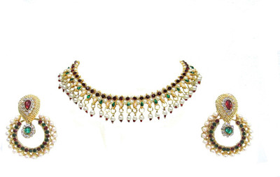 SHREE MAULI CREATION Alloy Gold-plated Multicolor Jewellery Set(Pack of 1)