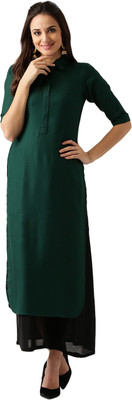 LIBAS Women Abstract Pathani Kurta(Green)