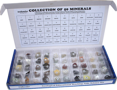 

rocksmins Collection of 50 Minerals for Student(Multicolor)