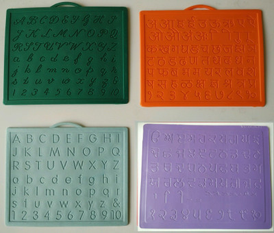 

planmystudy Alphabet,Number learning & Handwriting Improvement slates small-Engraved-Combo of 4 -English,Hindi Cursive& Gurumukhi(Multicolor)