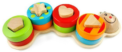 

CforCat Wooden Caterpillar Shape Sorter(Multicolor)