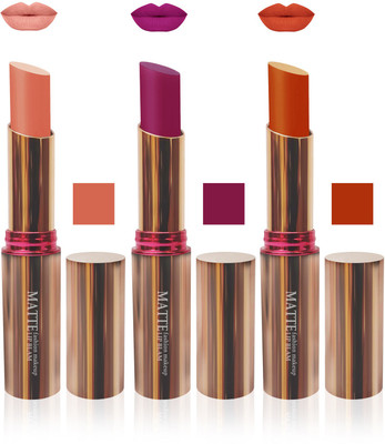 

Forever velvet matte lipstick non transfer L pink purple orangemi 7 day combo makeup collection set of 3(pink, purple, orange)