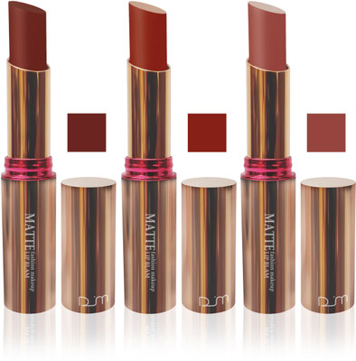 

FEMINA09 velvet matte blam Enriched with Vitamin E lipstick 3 lip color brown makeup collection 1 2 3 4 5 6 7 day 8 9 0 lady combo set of 3(brown)