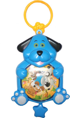 

TALKING GANESHA Toddler Crib Pram Musical Bell Toys For Babies With Rotating Screen, No Batteries Required Dog Modal (Multicolor)(Blue)