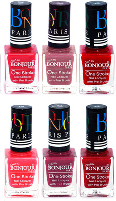 

Bonjour Paris Candy Color Long Lasting Nail paint For Teen Girls Women Nail Polish set A 76 Pink-Mauve-Red-Pink-Mauve-Red(Pack of 6)