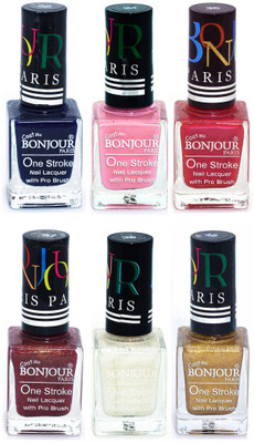 

Bonjour Paris Candy Color Long Lasting Nail paint For Teen Girls Women Nail Polish set A 318 Blue-Babby Pink-Maroon-Coffee-White-Golden(Pack of 6)
