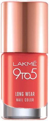 Lakme 9 to 5 Long Wear Nail Color Orange Coat