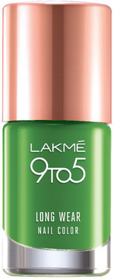 Lakme 9 to 5 Long Wear Nail Color Green(Pack of 9)