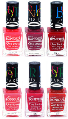 

Bonjour Paris Candy Color Long Lasting Nail paint For Teen Girls Women Nail Polish set A 158 Pink-Mauve-Red-Light Pink-Pink-Red(Pack of 6)