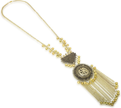 LUXOR Long Chain Tassel Yellow Gold Pendant Gold-plated Plated Alloy Necklace