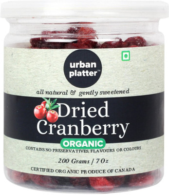 

Urban Platter Dried Organic Cranberry[Good Source of Vitamin C] Cranberries(200 g, Plastic Bottle)