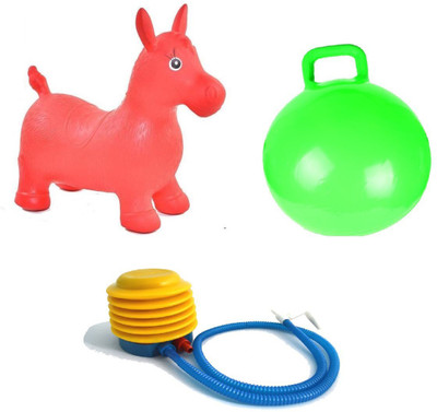 

Awals 3 in 1 Combo Pack Jumpeez Hopping Ball Bouncing Ball with Air Pump Toy For Kids(Multicolor)