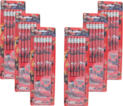 

Asera Disney Cars Wood Pencils with Eraser Top for Birthday Return Gifts Pencil(Set of 6, Red)