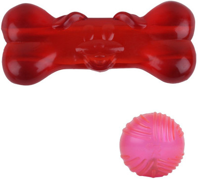 

Pet Needs High Quality Translucent Bone With Ball Toy For Puppy-Small Rubber Rubber Toy For Dog