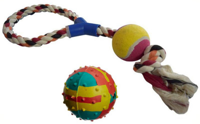 

Pet Needs High Quality Tennis Ball Rope Toy With Free Bouncy Ball Toy For Dog Cotton Chew Toy For Dog
