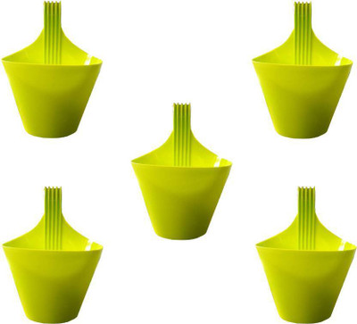 

CLOUDBURST Hanging Yellow MUG pot LIVE & ARTIFICAL FLOWER PLANT POT made by(PP soft plastic)set of 5piec. Available color:YELLOW, size:dia.22cm,Hgt.29cm Plant Container Set(Plastic)