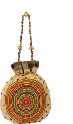 

Balee Fashions BF2287GL Multy Round Beads Batwa Potli(Gold)