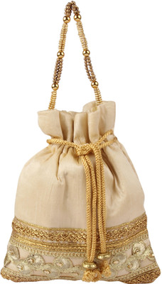 

Sunbeams SB2291GL Bottom Cutwork Border Batwa Potli(Gold)