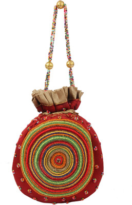 

Balee Fashions BF2287MR Multy Round Beads Batwa Potli(Maroon)