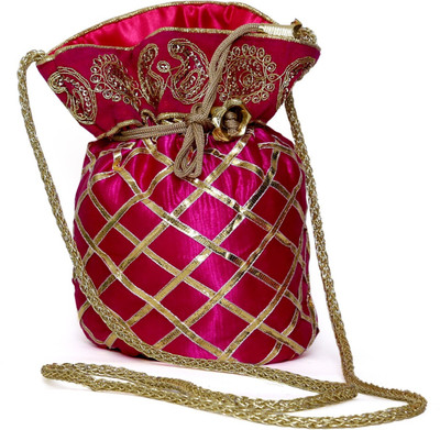 

SUVASANA Jaipur Women Handmade Festive Multicolor Wedding Gift Potli Potli(Pink)