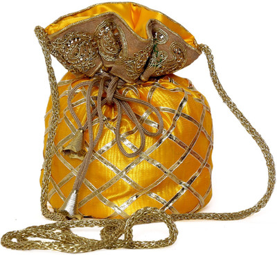 

SUVASANA Jaipur Women Handmade Festive Multicolor Wedding Gift Potli Potli(Yellow)