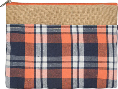 

Sharda Orange check Pouch(Orange)
