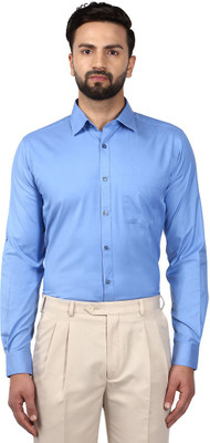 60% OFF on Raymond Men Solid Casual Blue Shirt on Flipkart