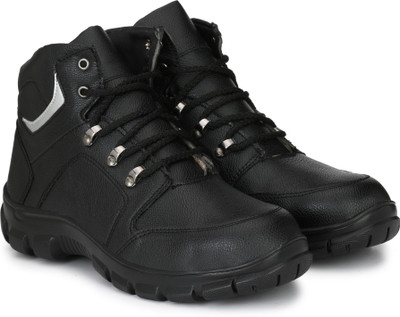 

Manslam Safety Shoe with Steel Toe Boots For Men(Black