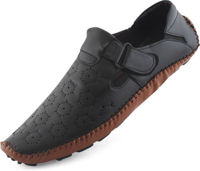 

Amanio Leather Loafers Shoes For Men Bellies For Men(Black
