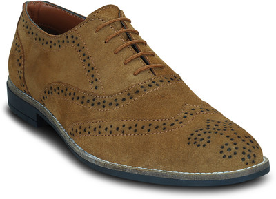 

Kielz Kielz-Tan-Men's-Lace-Ups-Brogue-Shoes Brogues For Men(Tan