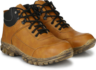 

Manslam Safety Shoe with Steel Toe Boots For Men(Tan