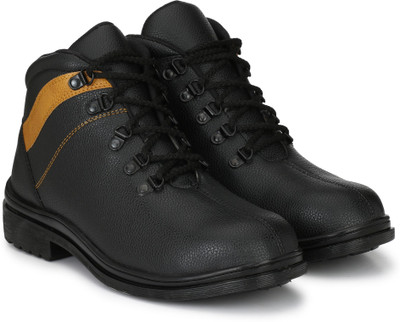 

Manslam Safety Shoe with Steel Toe Boots For Men(Black