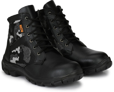 

Manslam Safety Shoe with Steel Toe Boots For Men(Black