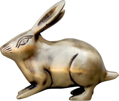 Brass Gift Center Brass Rabbit in Antique finish with Lacquer Decorative Showpiece  -  12 cm(Brass, Yellow)