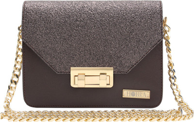 

Horra Women Evening/Party Brown PU Sling Bag