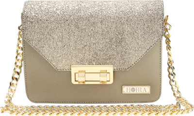 

Horra Women Evening/Party Gold PU Sling Bag