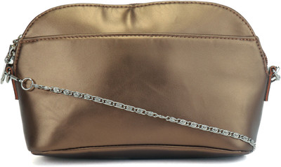 Anekaant Women Casual Gold PU Sling Bag