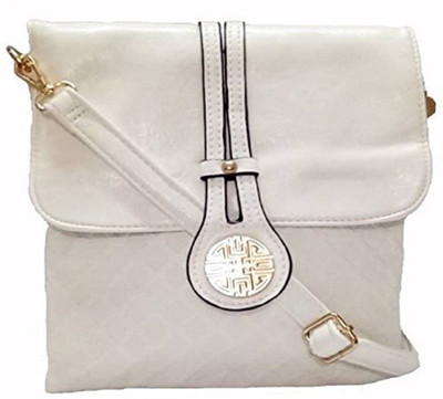 

La Fleur Girls Casual White PU Sling Bag