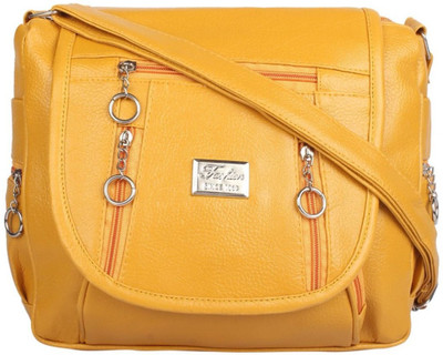 

Raleigh Women Casual Yellow PU Sling Bag